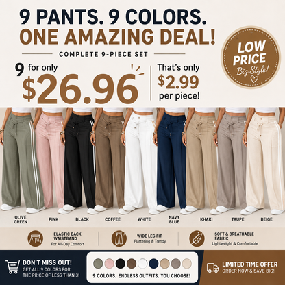 Women's high-waisted, straight-leg trousers – front seam & elasticated back waistband – versatile, comfortable & perfect for the office or leisure