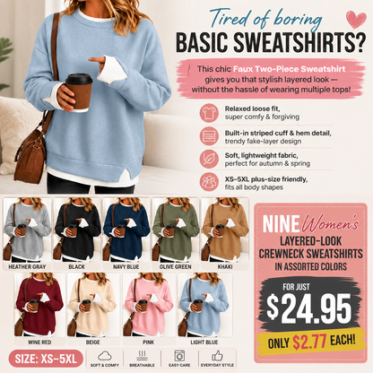 Women’s Layered Crewneck Sweatshirt