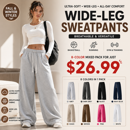 Winter Styles Ultra-Soft Wide-Leg Sweatpants | Breathable athletic pants for basketball, running, and gym ,clothes for back to school,first day of school outfits