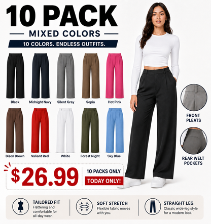 ⚡FINAL SALE⚡-  DayStretch High Waisted Pocket Straight Leg Work Pants