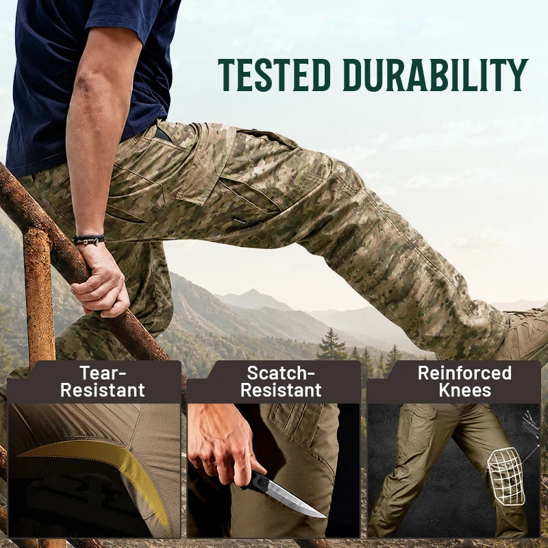 Men's 9-Pocket Straight Fit Tactical Waterproof Pants