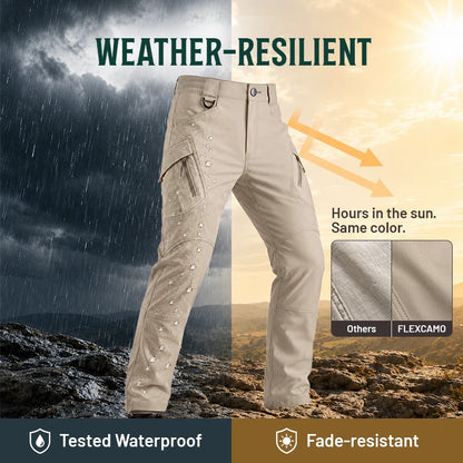 Men's 9-Pocket Straight Fit Tactical Waterproof Pants