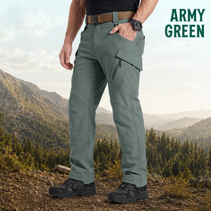 Men's 9-Pocket Straight Fit Tactical Waterproof Pants