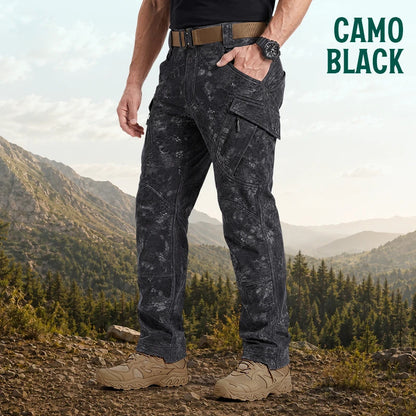 Men's 9-Pocket Straight Fit Tactical Waterproof Pants