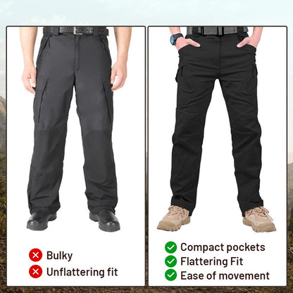 Men's 9-Pocket Straight Fit Tactical Waterproof Pants