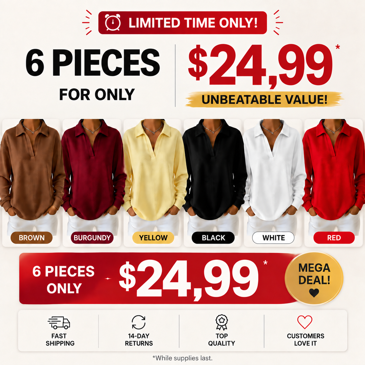 Bestseller🏆🧶 Women's V-neck long-sleeve knit top