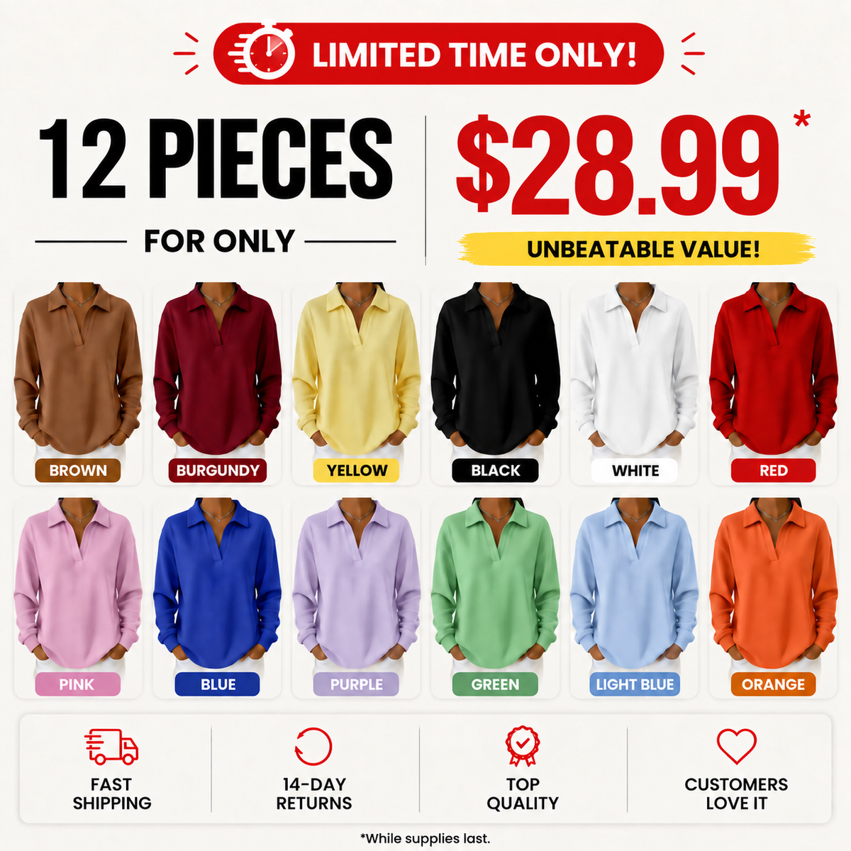 Bestseller🏆🧶 Women's V-neck long-sleeve knit top