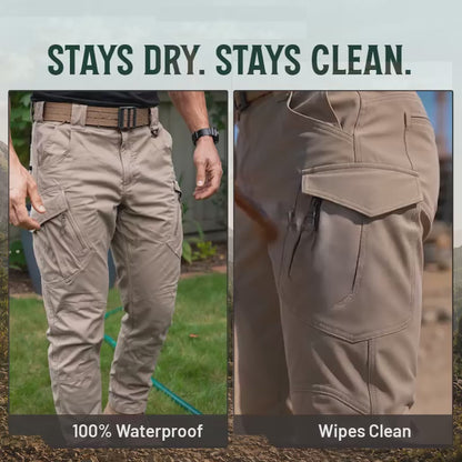 Men's 9-Pocket Straight Fit Tactical Waterproof Pants